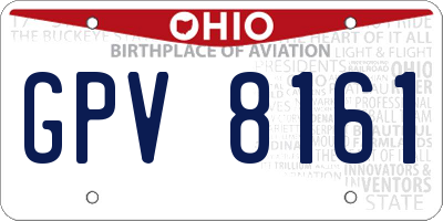 OH license plate GPV8161