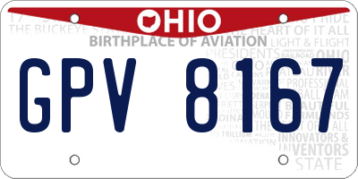 OH license plate GPV8167