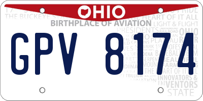 OH license plate GPV8174