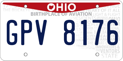 OH license plate GPV8176