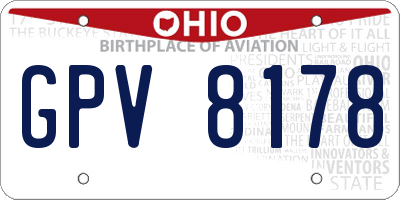 OH license plate GPV8178