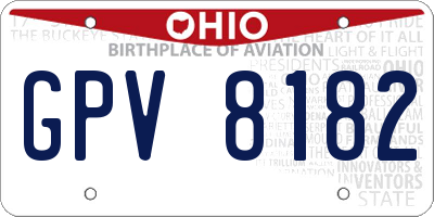 OH license plate GPV8182