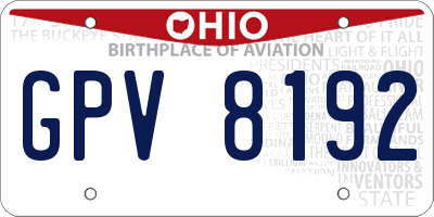 OH license plate GPV8192
