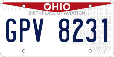 OH license plate GPV8231