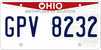OH license plate GPV8232