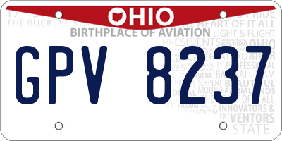 OH license plate GPV8237