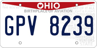 OH license plate GPV8239