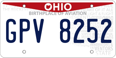 OH license plate GPV8252
