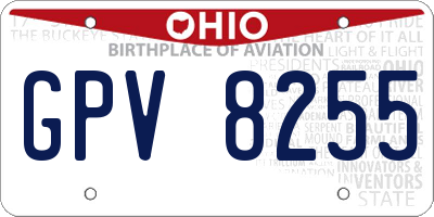 OH license plate GPV8255