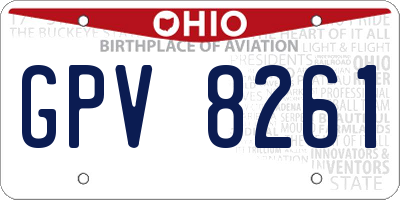 OH license plate GPV8261