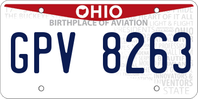 OH license plate GPV8263