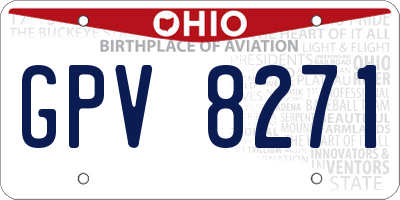 OH license plate GPV8271
