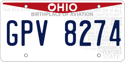 OH license plate GPV8274