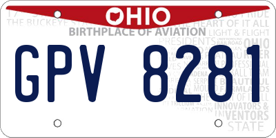 OH license plate GPV8281