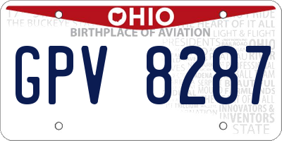 OH license plate GPV8287