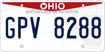 OH license plate GPV8288