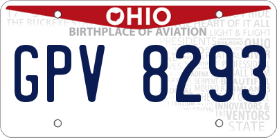 OH license plate GPV8293