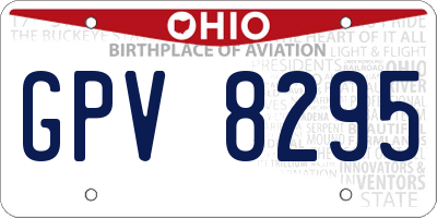 OH license plate GPV8295