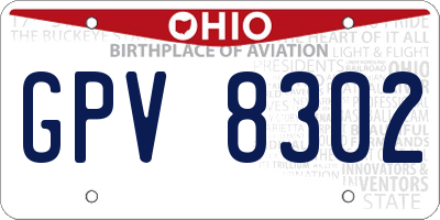 OH license plate GPV8302
