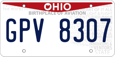 OH license plate GPV8307