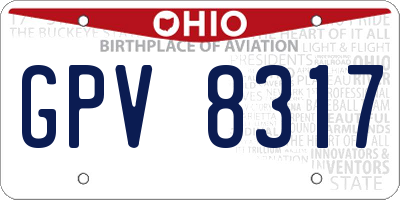 OH license plate GPV8317