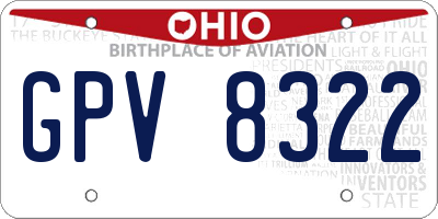 OH license plate GPV8322