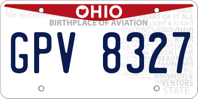OH license plate GPV8327