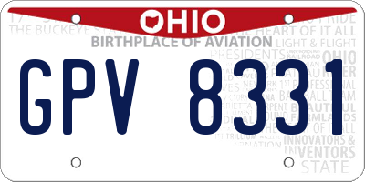 OH license plate GPV8331