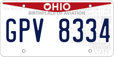 OH license plate GPV8334