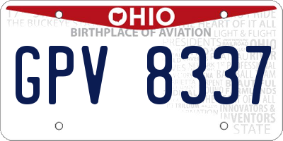 OH license plate GPV8337