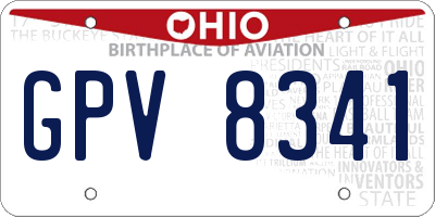 OH license plate GPV8341