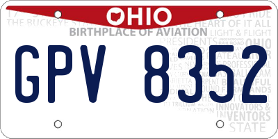 OH license plate GPV8352