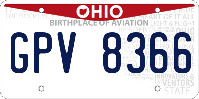 OH license plate GPV8366