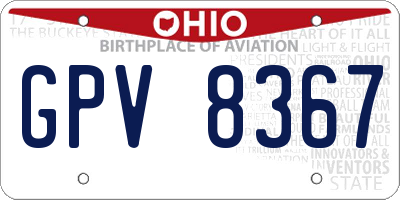 OH license plate GPV8367