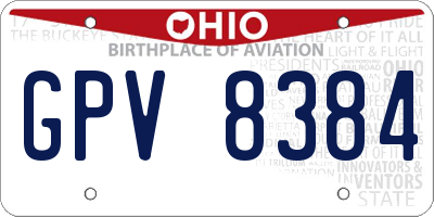 OH license plate GPV8384