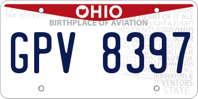 OH license plate GPV8397