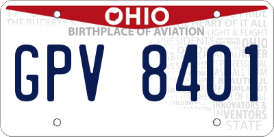 OH license plate GPV8401
