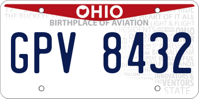 OH license plate GPV8432