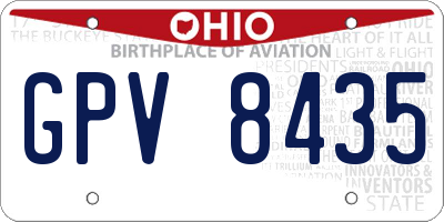 OH license plate GPV8435