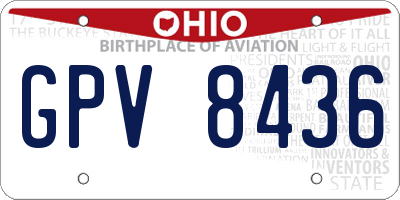 OH license plate GPV8436