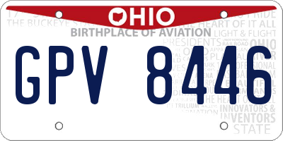 OH license plate GPV8446