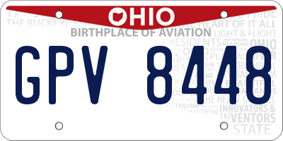 OH license plate GPV8448