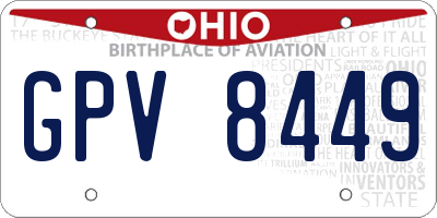 OH license plate GPV8449