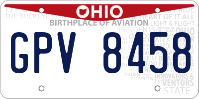 OH license plate GPV8458