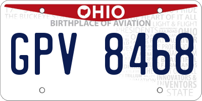 OH license plate GPV8468