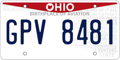 OH license plate GPV8481