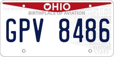 OH license plate GPV8486
