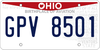 OH license plate GPV8501