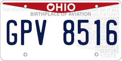 OH license plate GPV8516