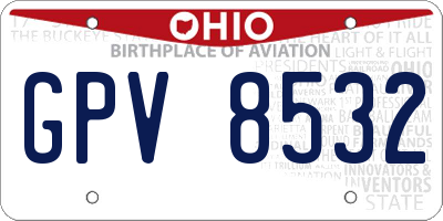 OH license plate GPV8532